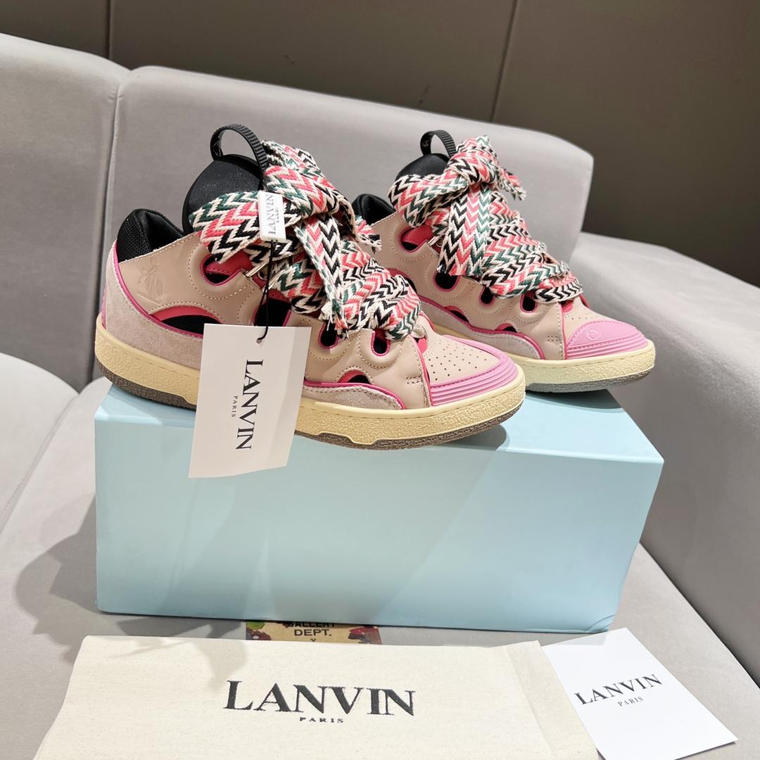 Lanvin Curb Lace Up Sneakers - DesignerGu