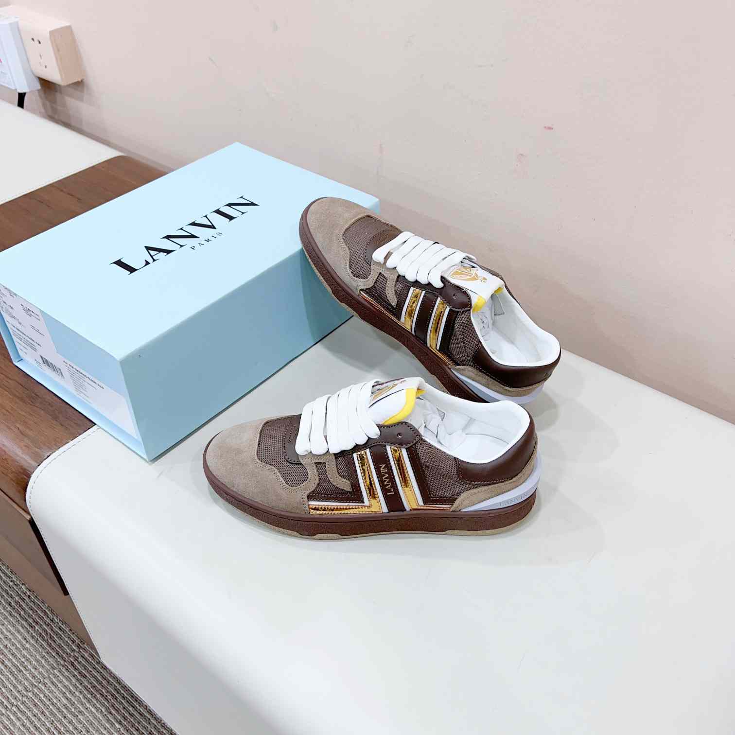 Lanvin Leather Low-top Clay Sneakers - DesignerGu