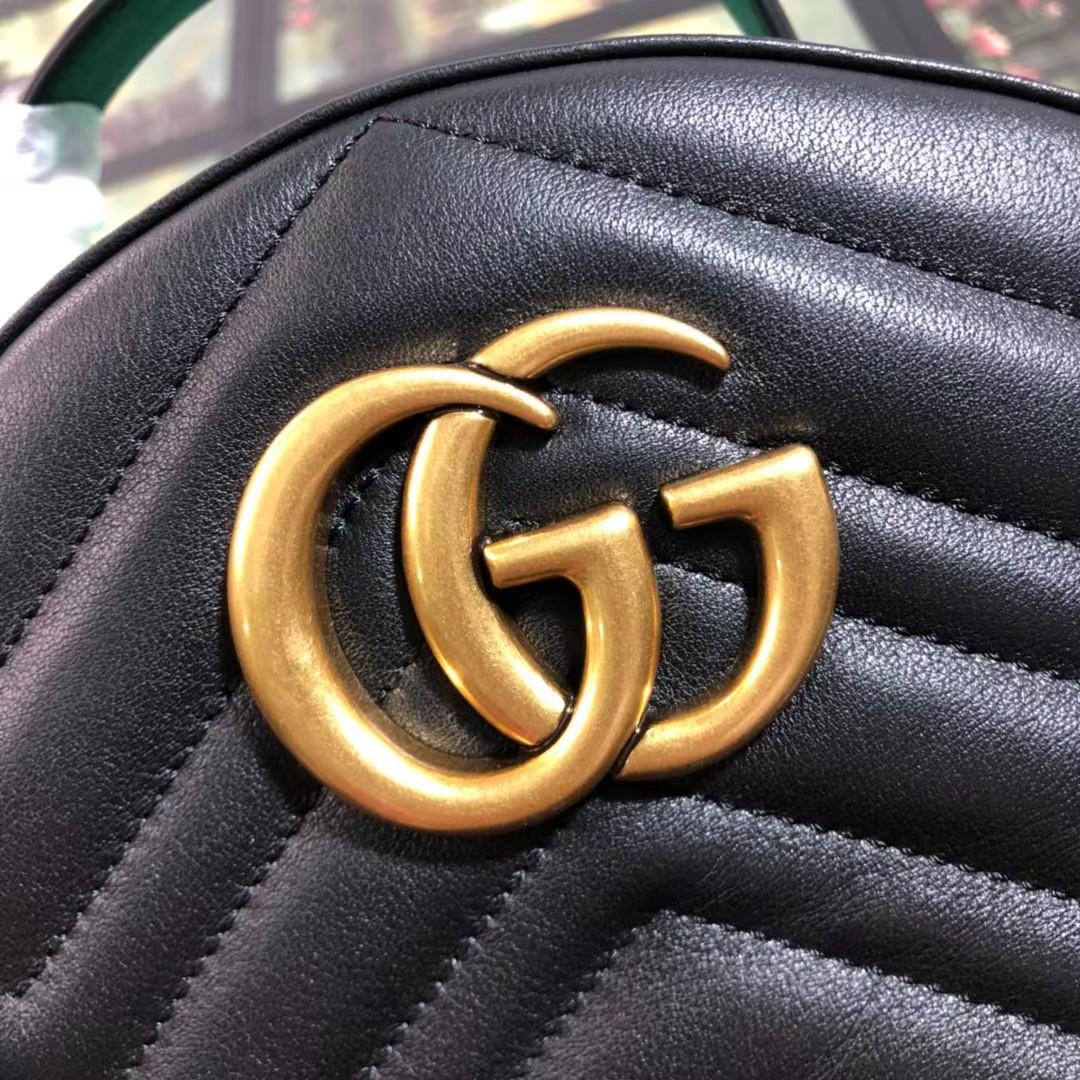 Gucci GG Marmont Leather Backpack (22-5-26cm)   476671 - DesignerGu