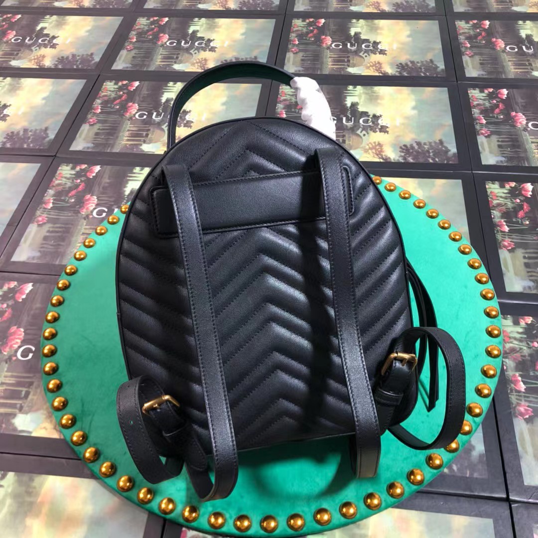 Gucci GG Marmont Leather Backpack (22-5-26cm)   476671 - DesignerGu