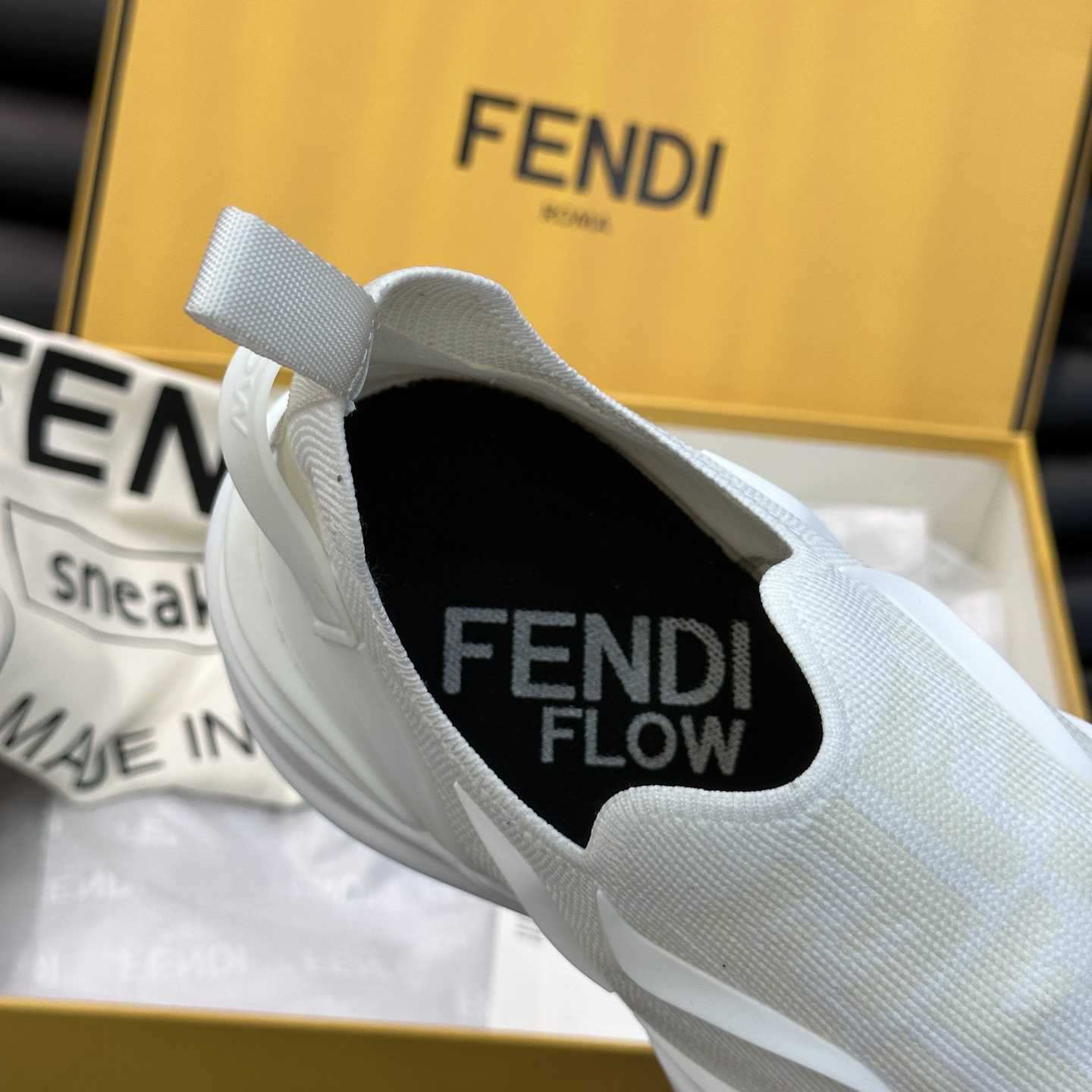 Fendi Flow White Mesh Running Sneakers - 
