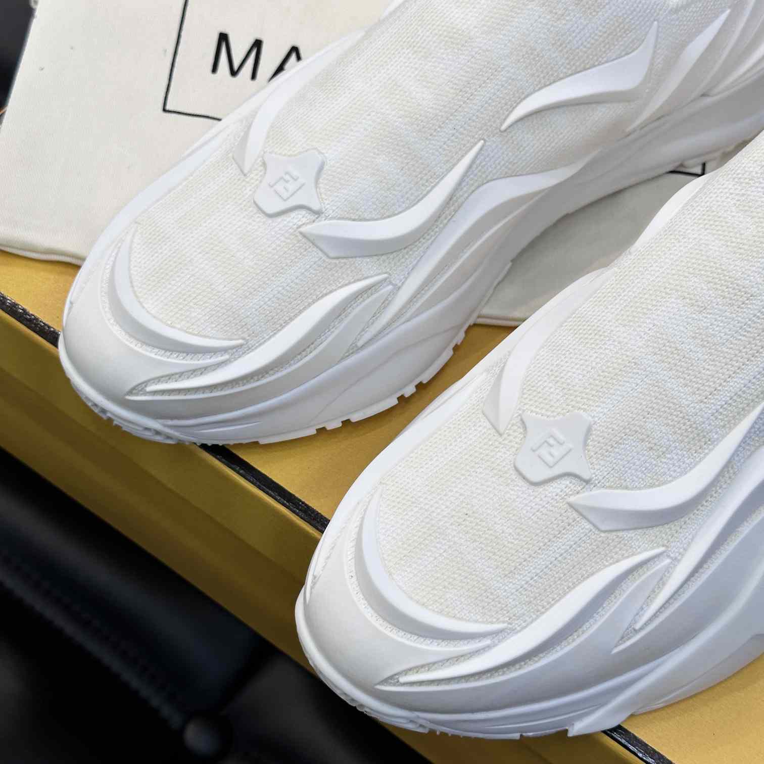 Fendi Flow White Mesh Running Sneakers - 