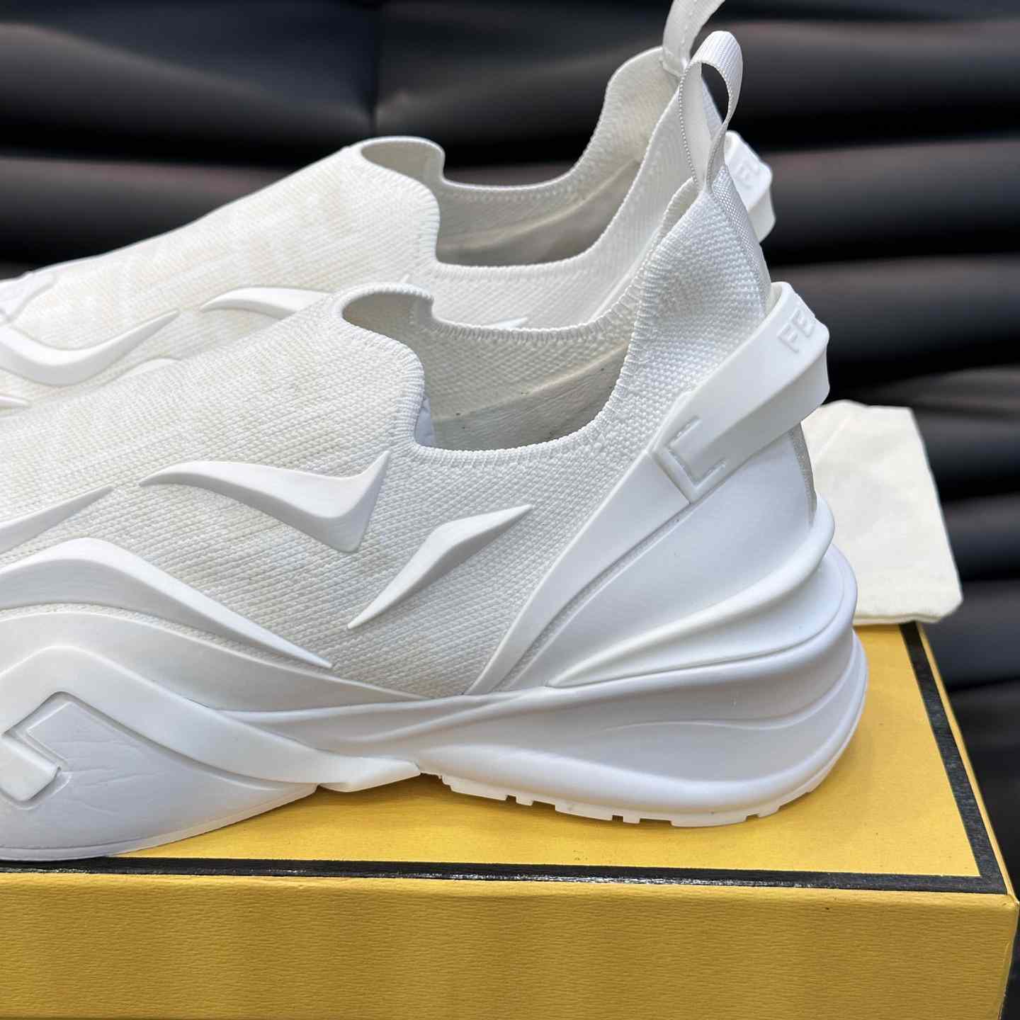 Fendi Flow White Mesh Running Sneakers - 