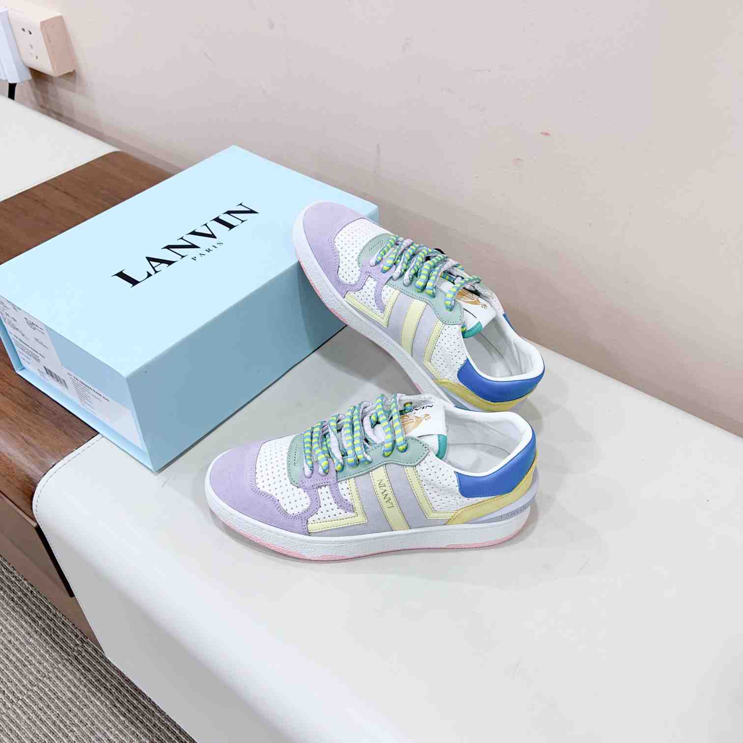 Lanvin Clay Colour-block Sneakers - DesignerGu