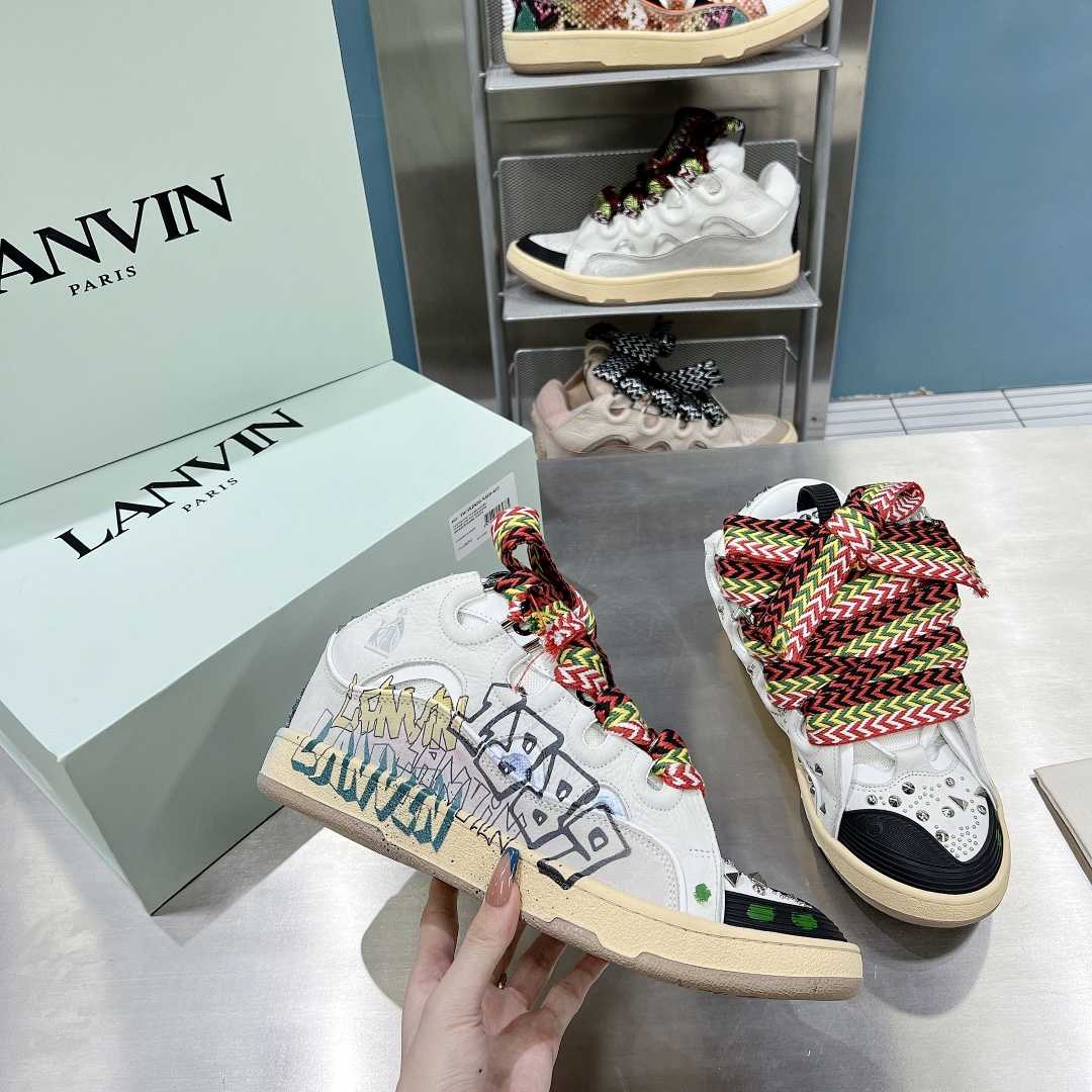 Lanvin Curb Lace Up Sneakers - DesignerGu