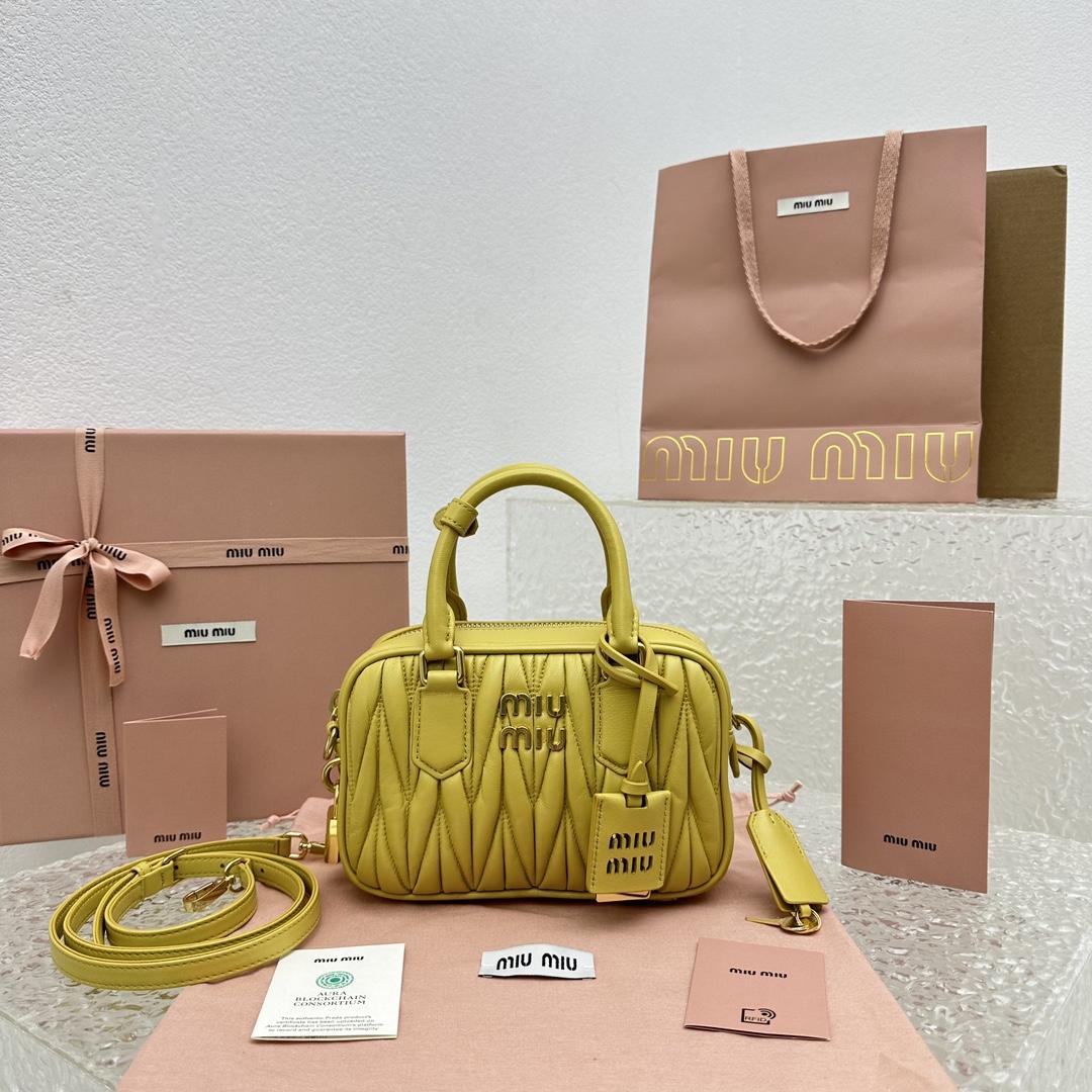 Miu Miu Matelassé Nappa Leather Top-handle Bag - DesignerGu