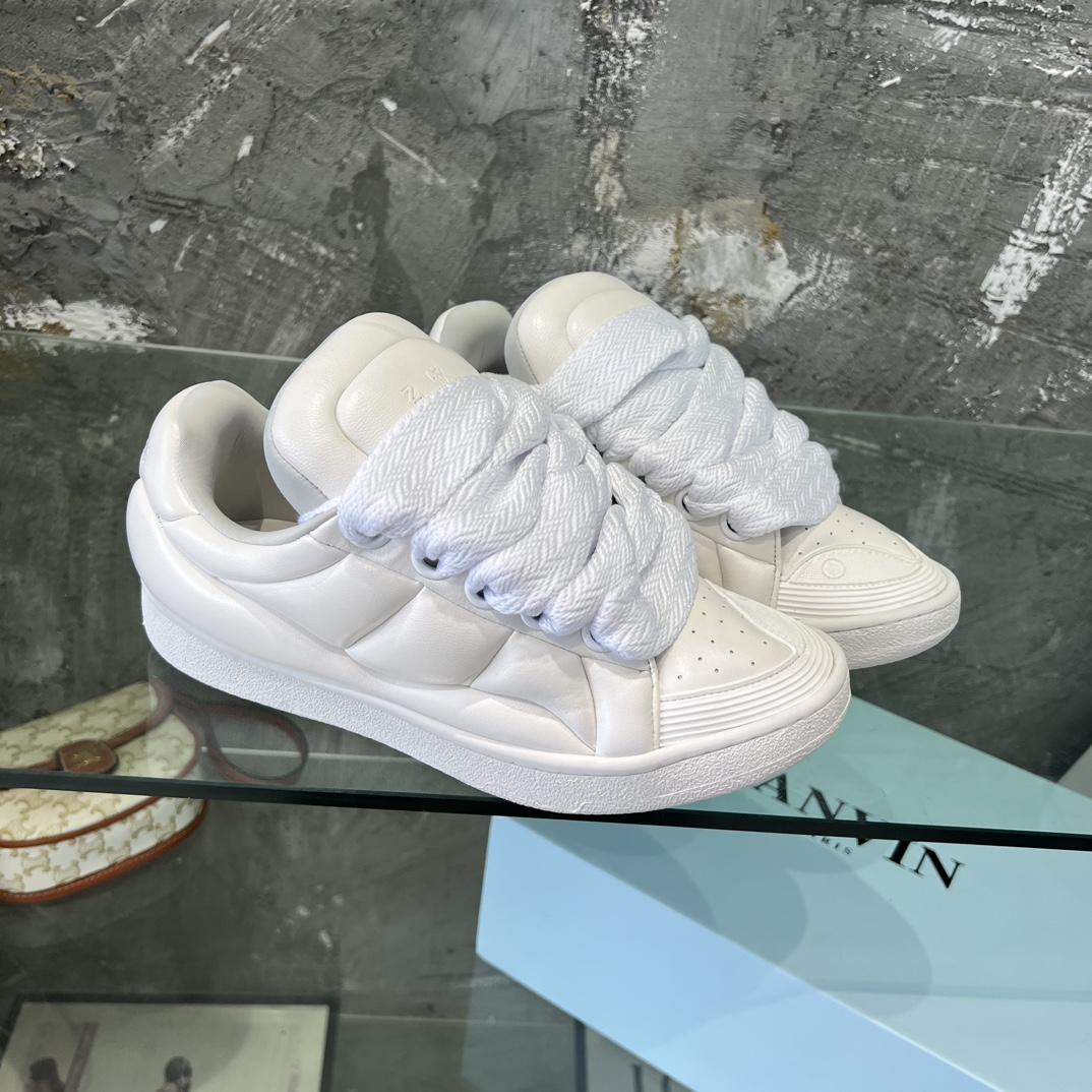 Lanvin Leather Curb XL Sneakers - DesignerGu