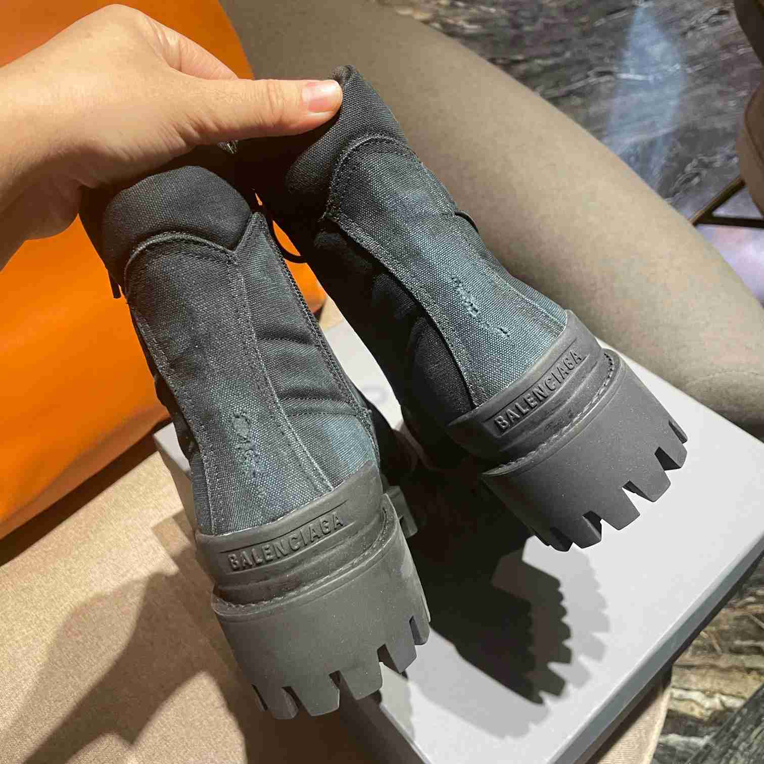 Balenciaga Worn-effect Combat Boots - 