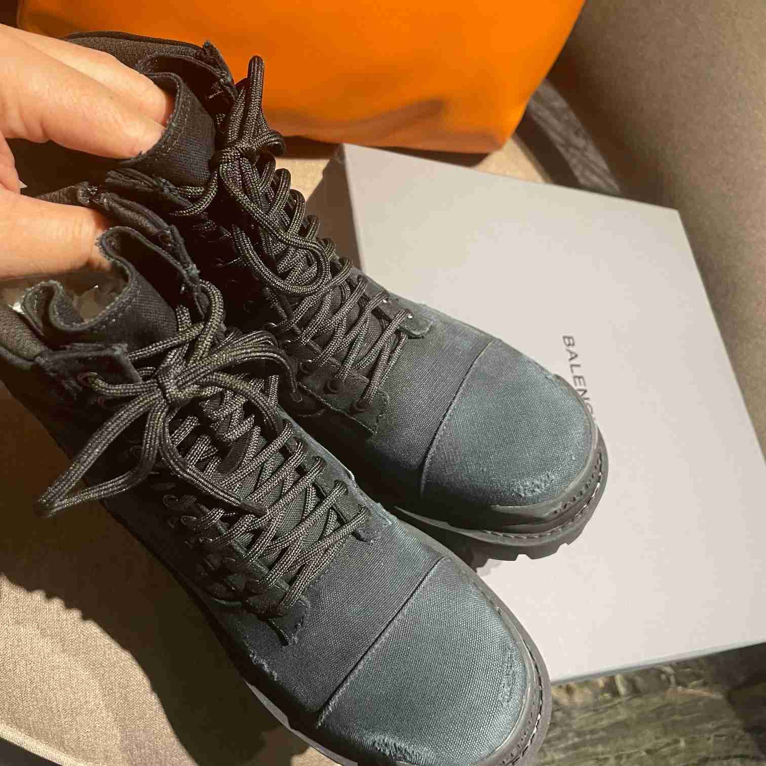 Balenciaga Worn-effect Combat Boots - 