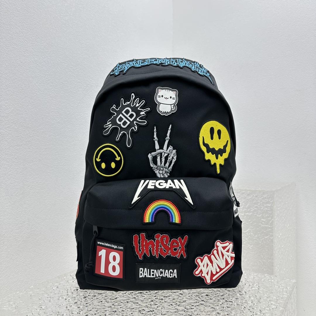 Balenciaga Gamer Patch Backpack In Black (39-14-50cm) - 