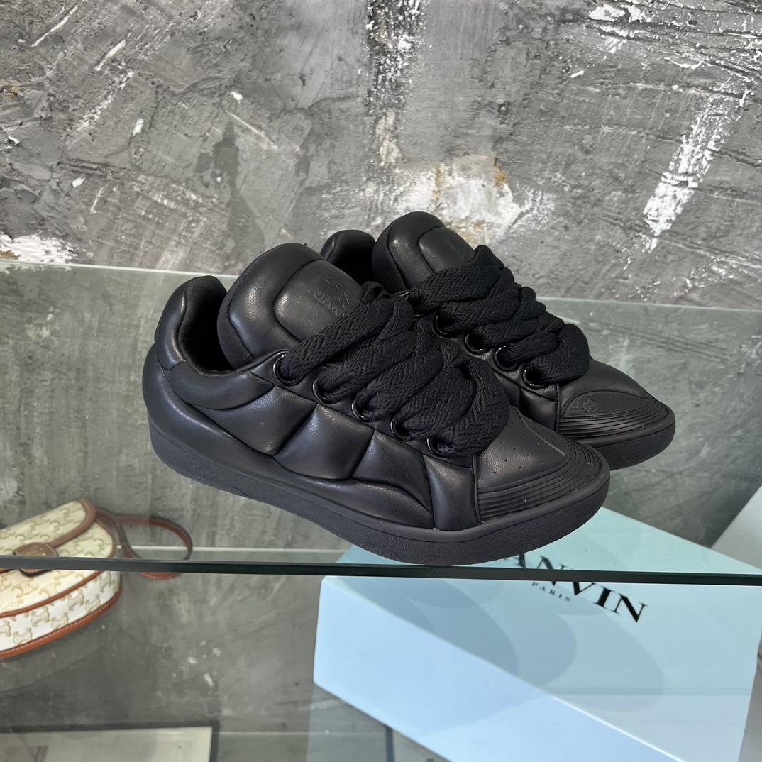 Lanvin Leather Curb XL Sneakers - DesignerGu
