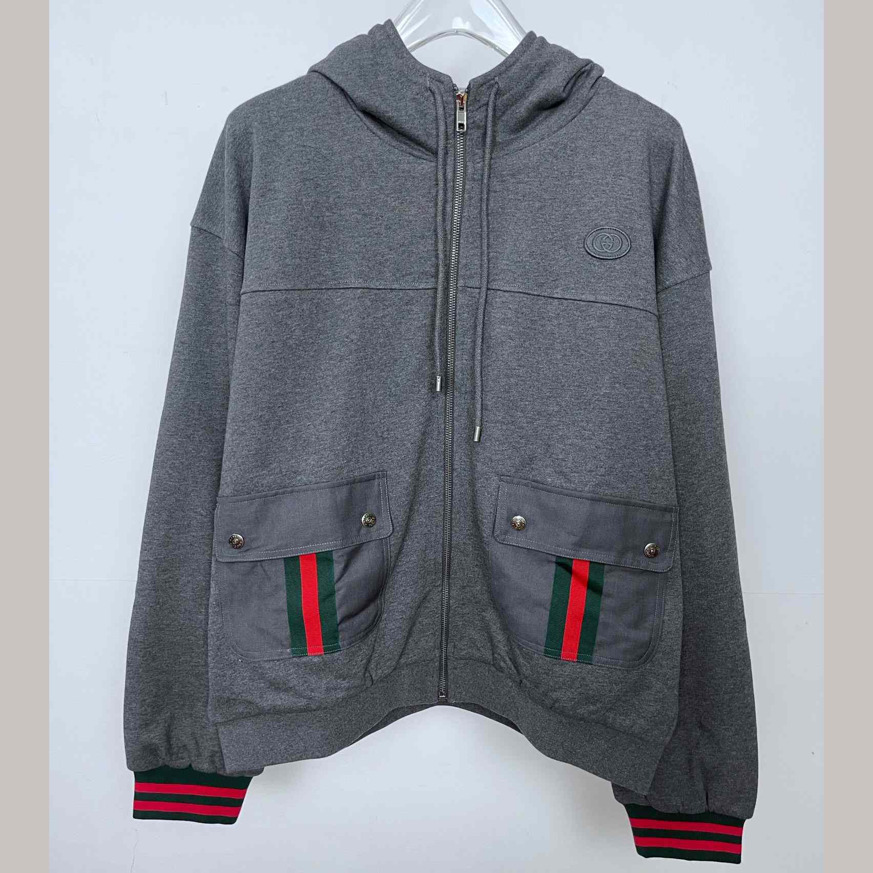Gucci Web Stripe Cotton Jersey Jacket - DesignerGu