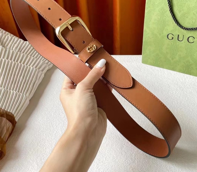 Gucci Belt With Square Buckle And Interlocking G - 