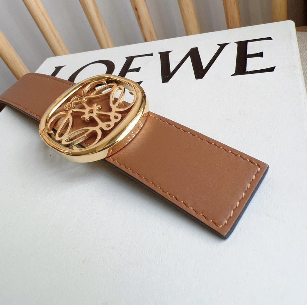 Loewe Reversible Anagram Ellipse belt In Smooth Calfskin - 