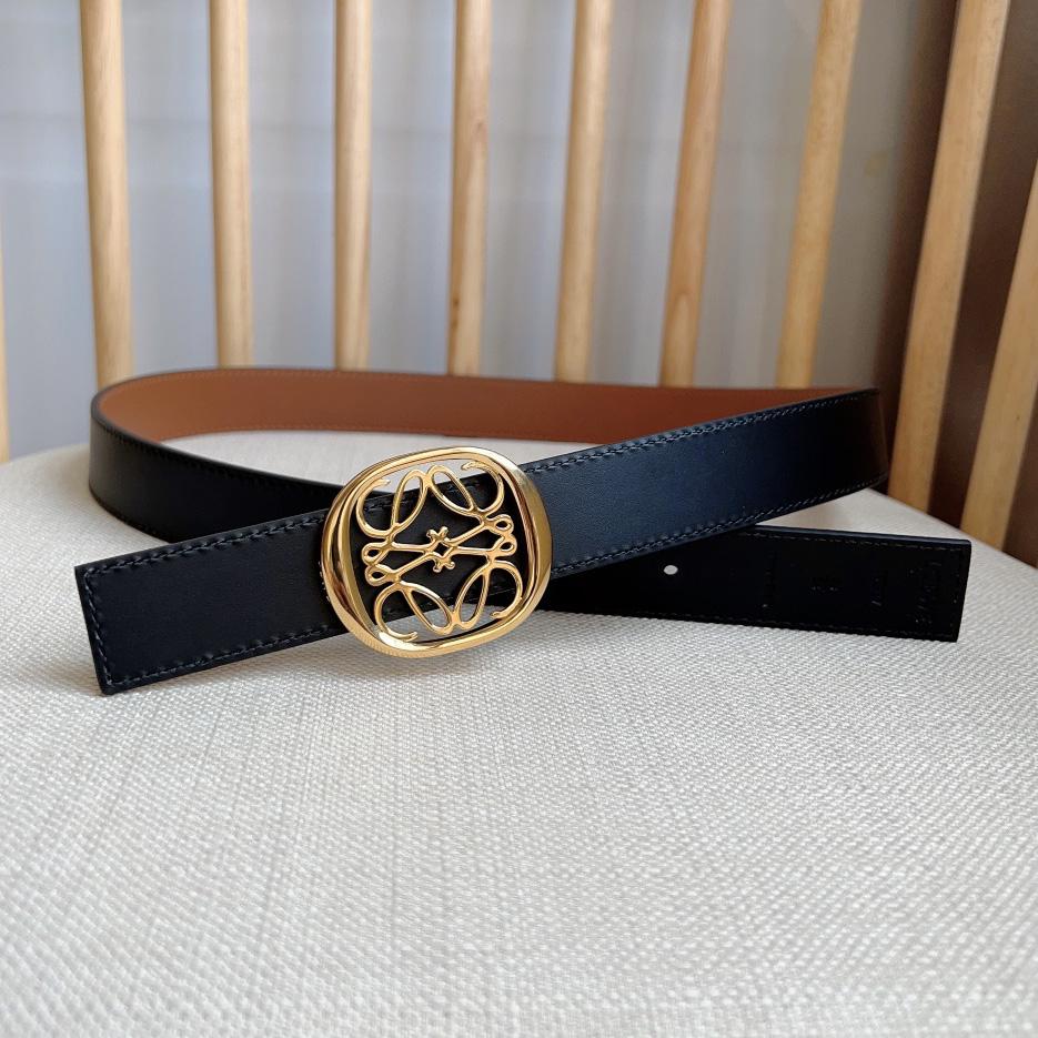 Loewe Reversible Anagram Ellipse belt In Smooth Calfskin - 