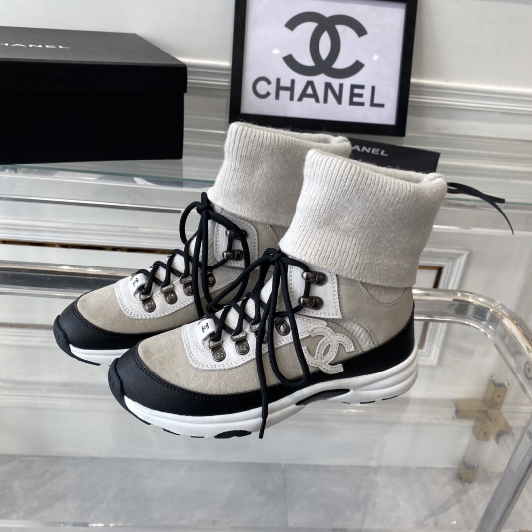 Chanel Knit Sock Sneakers - DesignerGu