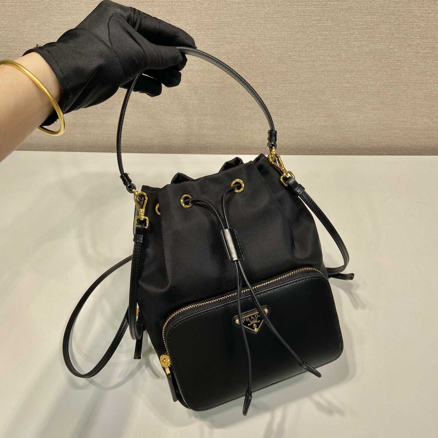 Prada Duet Re-Nylon And Brushed Bucket Bag - 