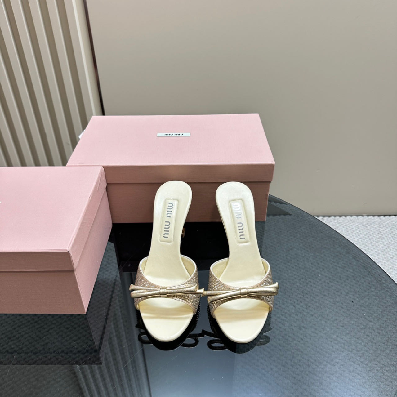 Miu Miu Satin Sandals - 