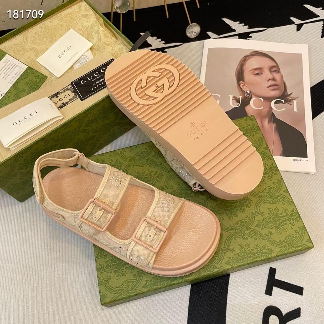 Gucci Women's GG Sandal With Crystals - 