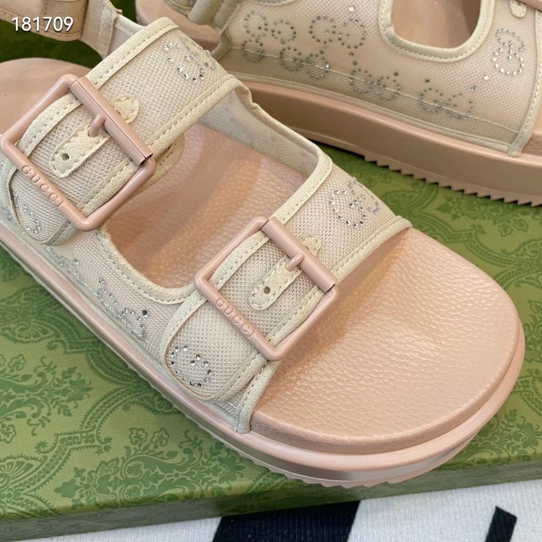 Gucci Women's GG Sandal With Crystals - 