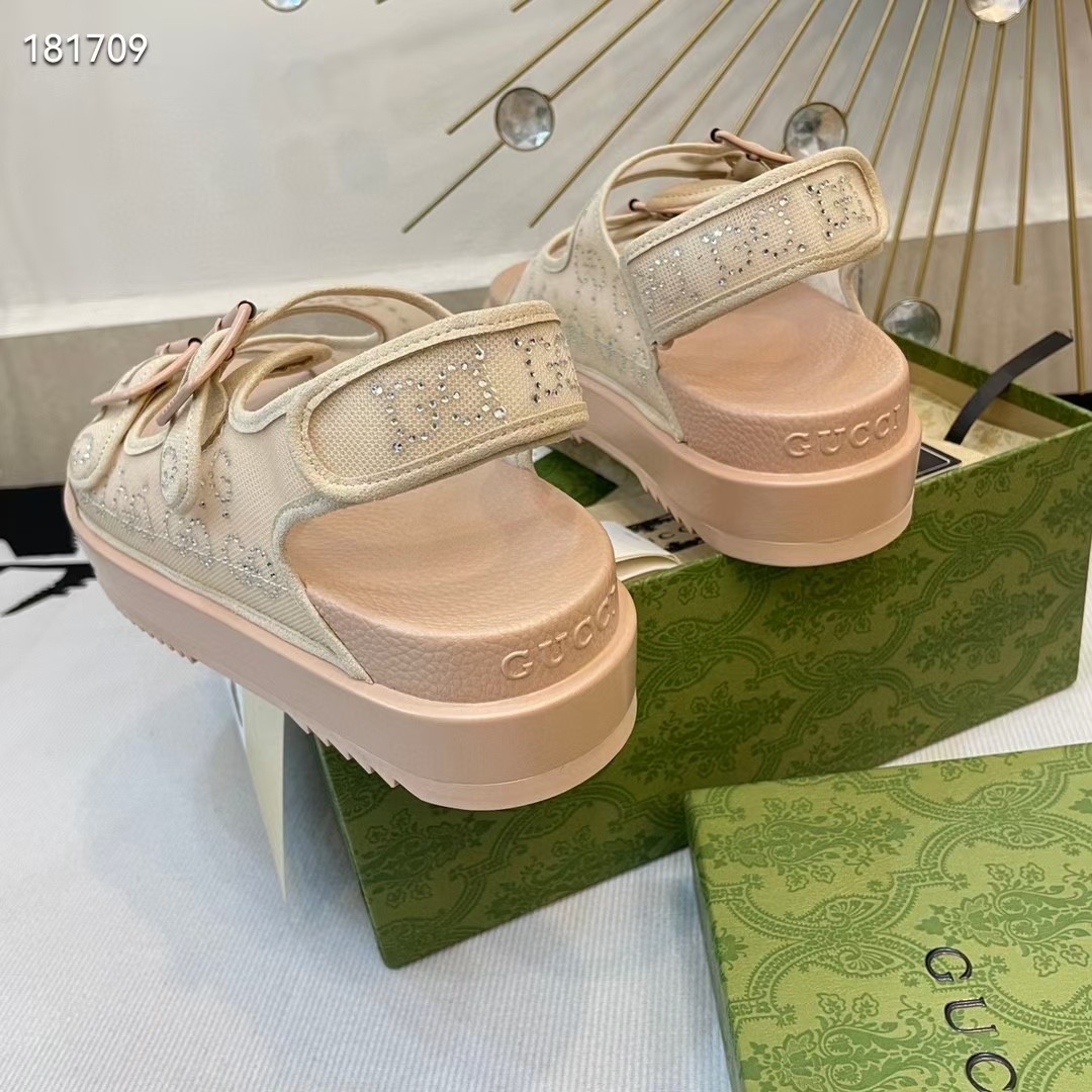 Gucci Women's GG Sandal With Crystals - 