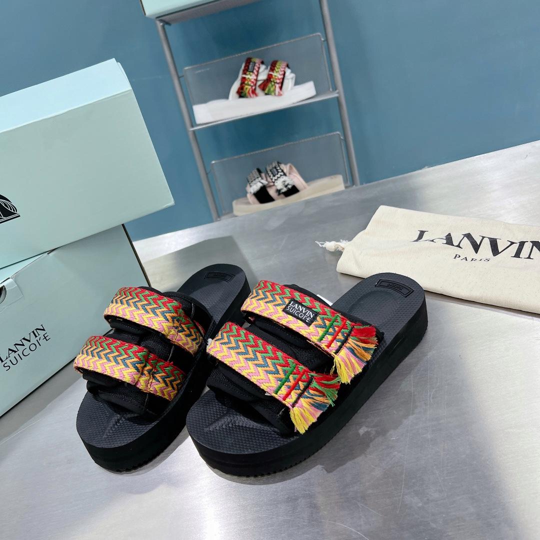 Suicoke x Lanvin Curb Woven-strap Sandals - DesignerGu