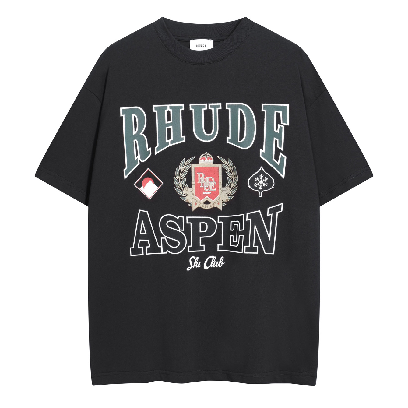 Rhude Aspen Ski Crest Tee - DesignerGu