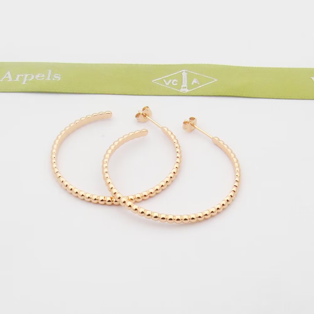 Van Cleef & Arpels Perlée Pearls Of Gold Hoop Earrings, Large Model - DesignerGu