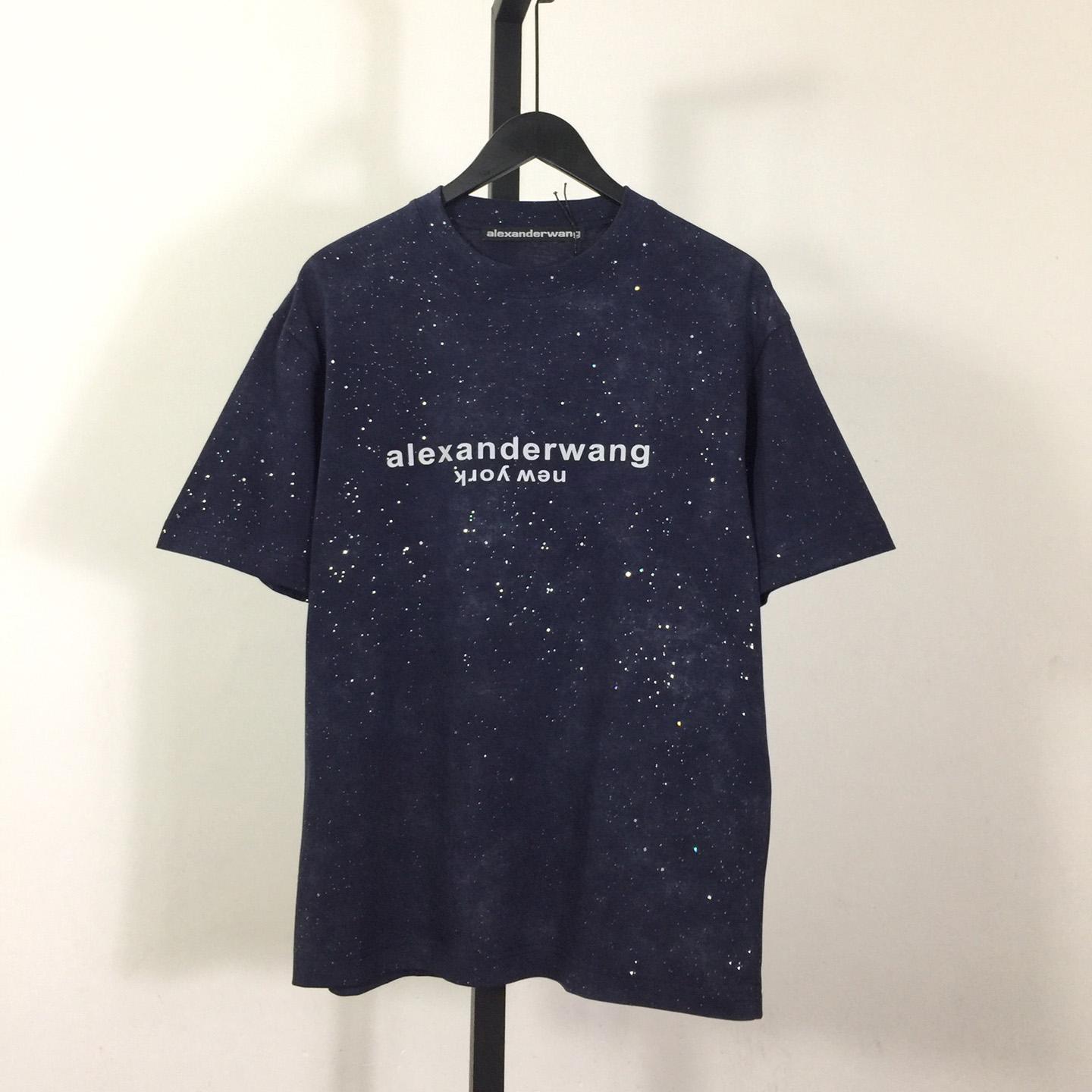 Alexander Wang Cotton T-shirt In Blue - DesignerGu