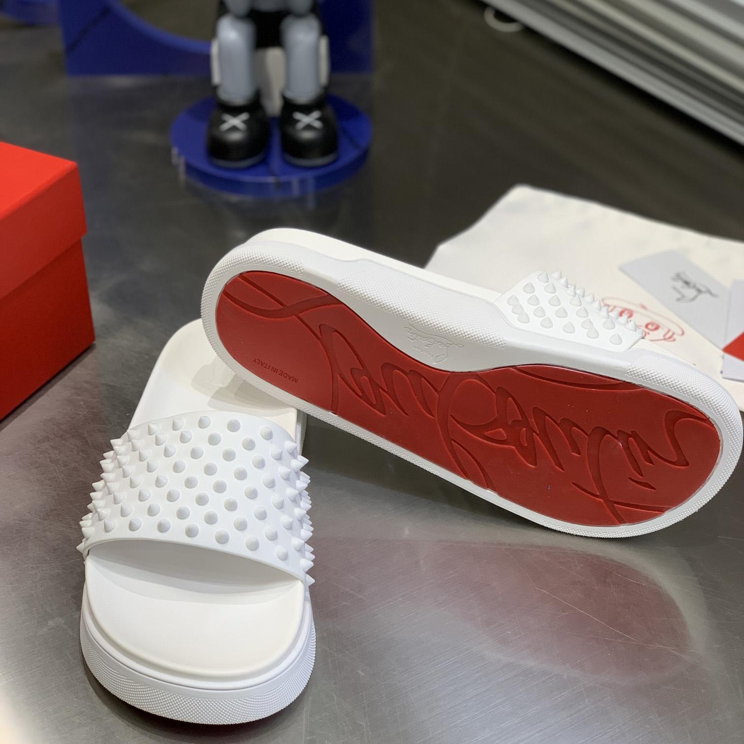 Christian Louboutin Pool Fun Spiked Slides - 
