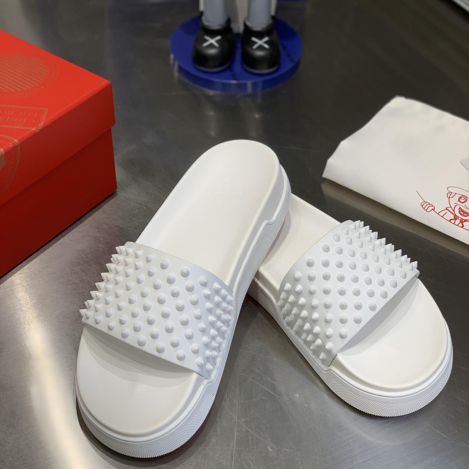 Christian Louboutin Pool Fun Spiked Slides - 
