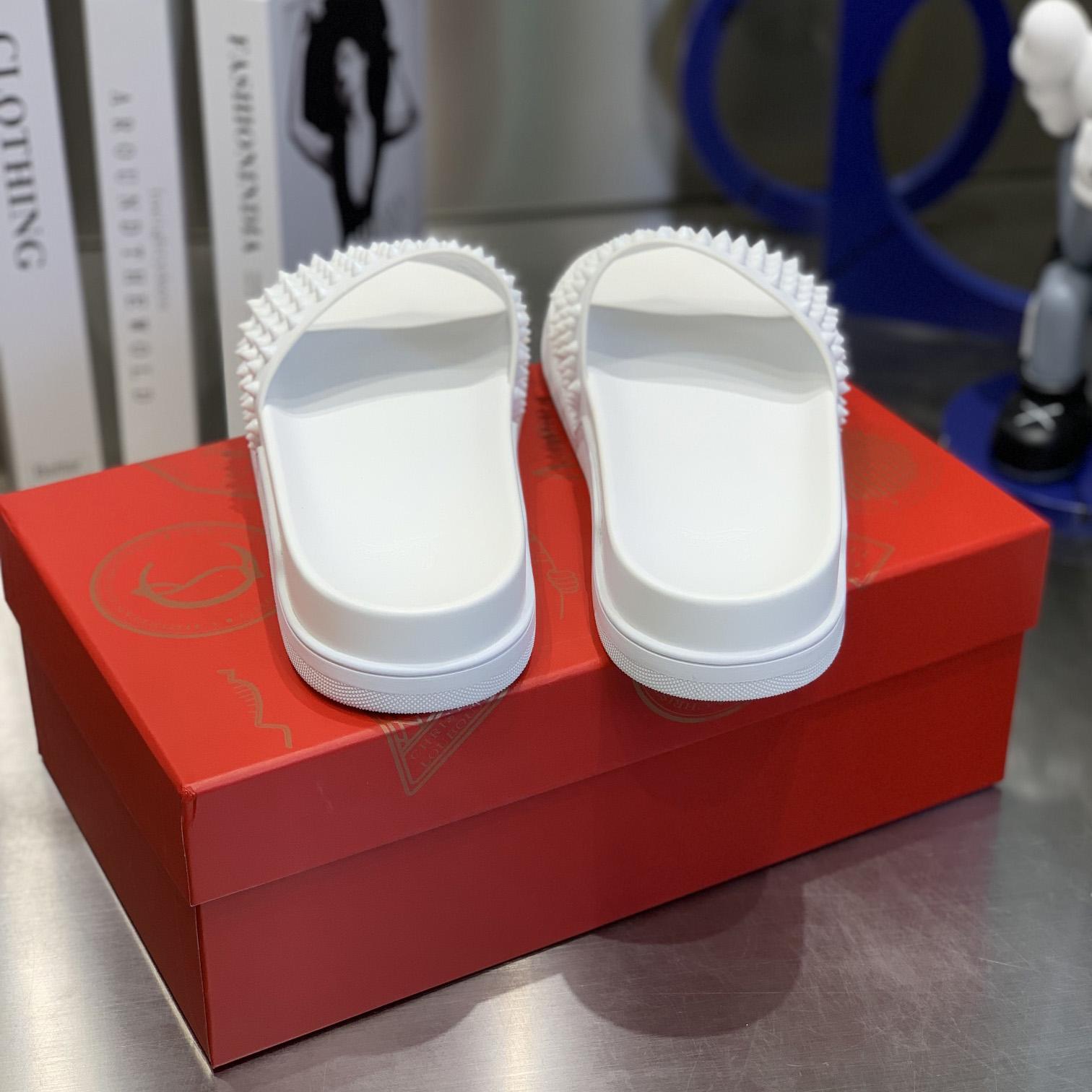 Christian Louboutin Pool Fun Spiked Slides - 
