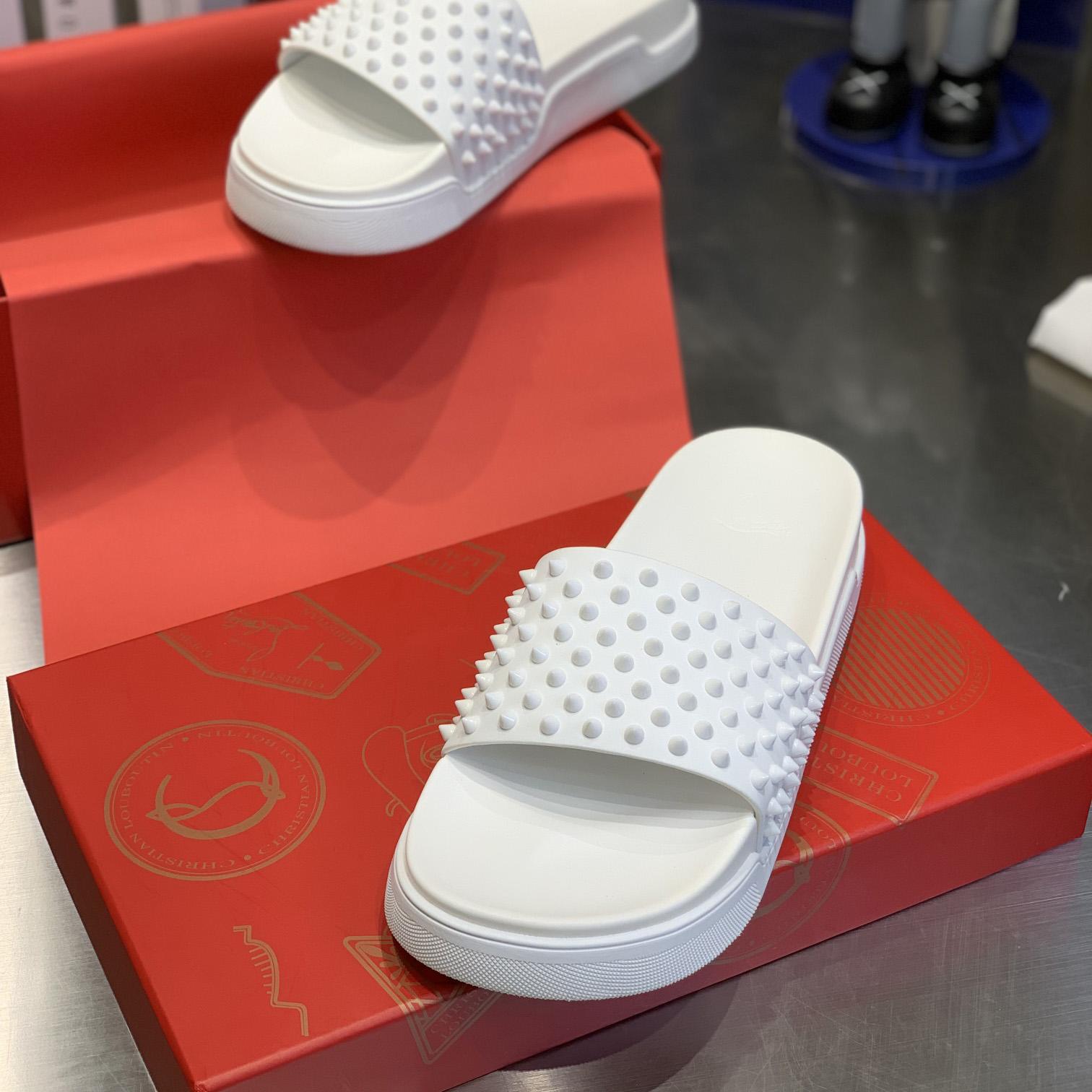 Christian Louboutin Pool Fun Spiked Slides - 