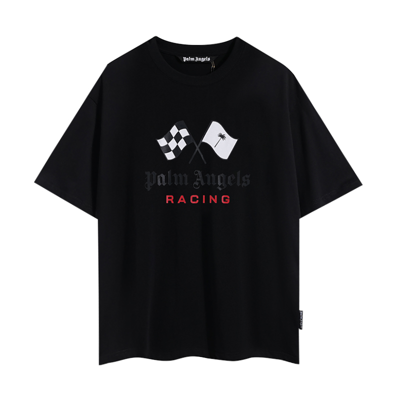 Palm Angels T-Shirt Racing Black - DesignerGu