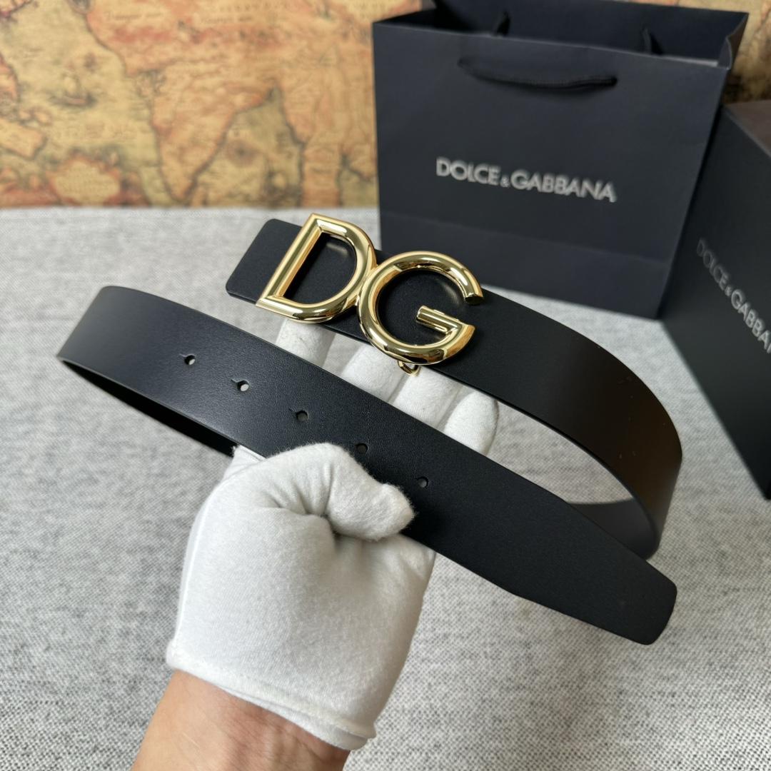 Dolce & Gabbana DG Logo-buckle Leather Belt   40mm - DesignerGu