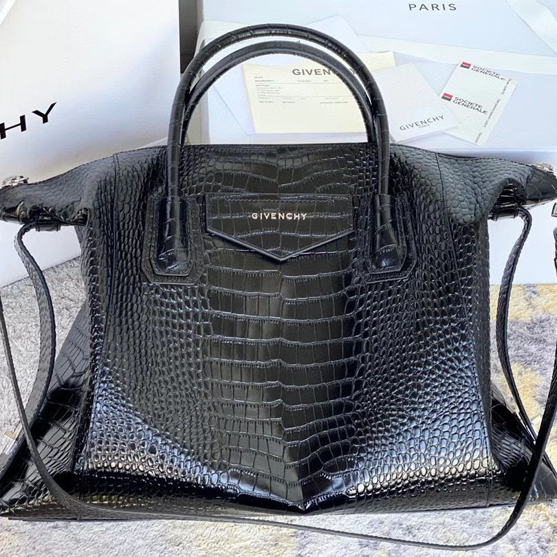 Givenchy Antigona Bag In Crocodile Effect Leather (45x9x35cm) - DesignerGu