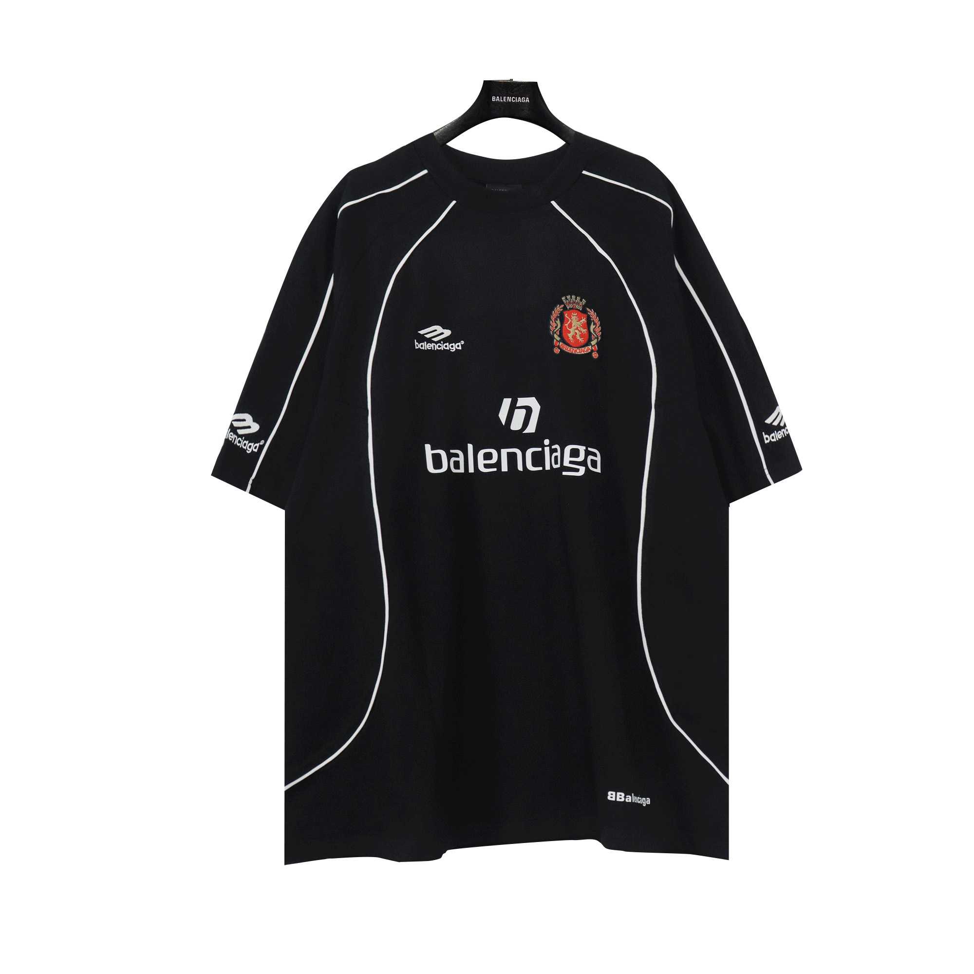 Balenciaga Paris Soccer T-Shirt Oversized In Black - 
