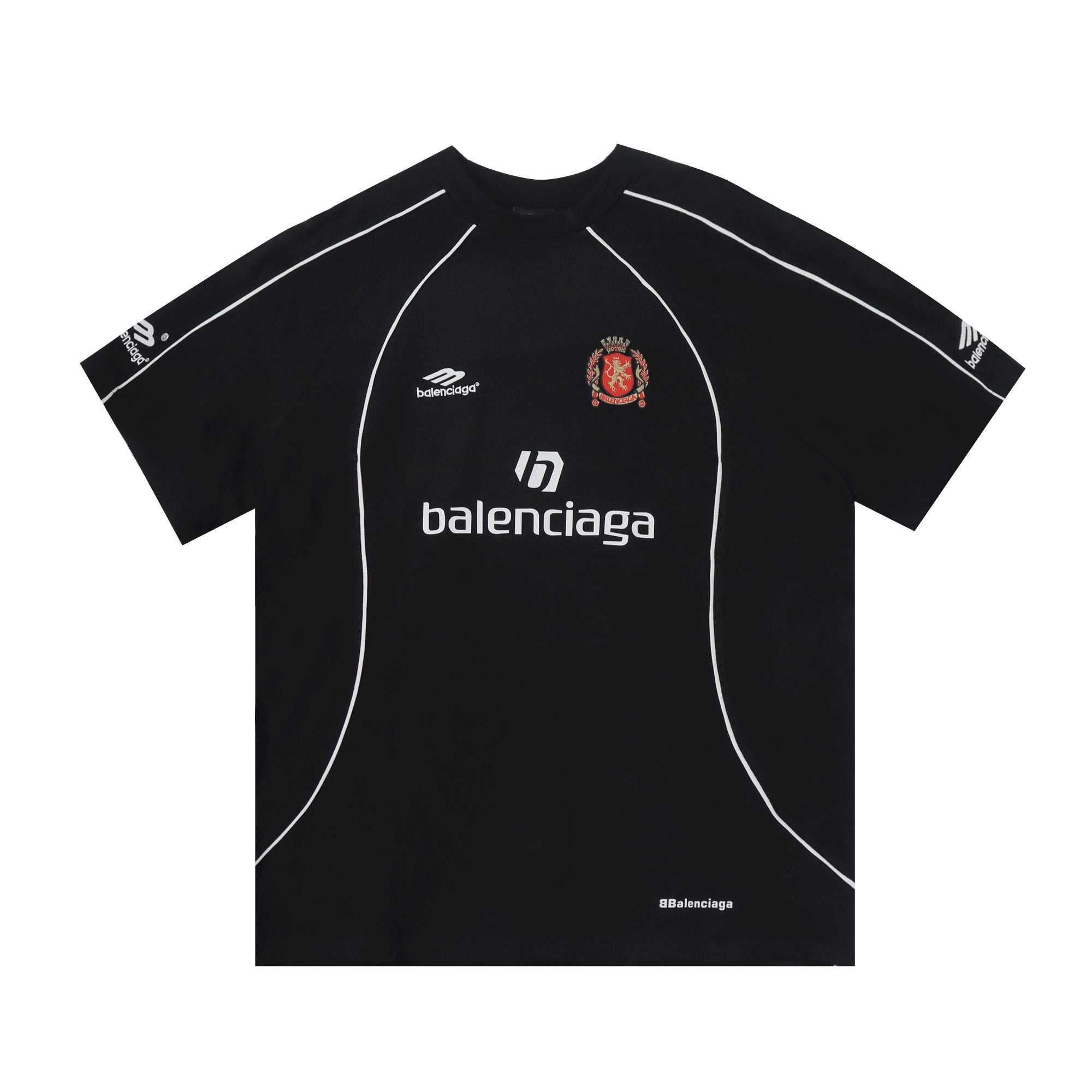 Balenciaga Paris Soccer T-Shirt Oversized In Black - DesignerGu