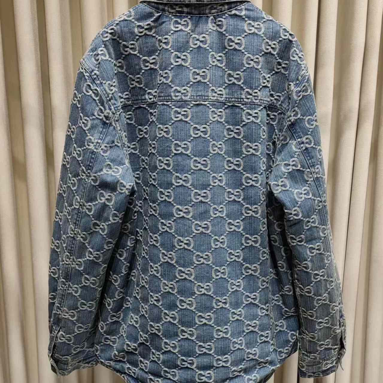 Gucci GG Jacquard Denim Shirt - DesignerGu