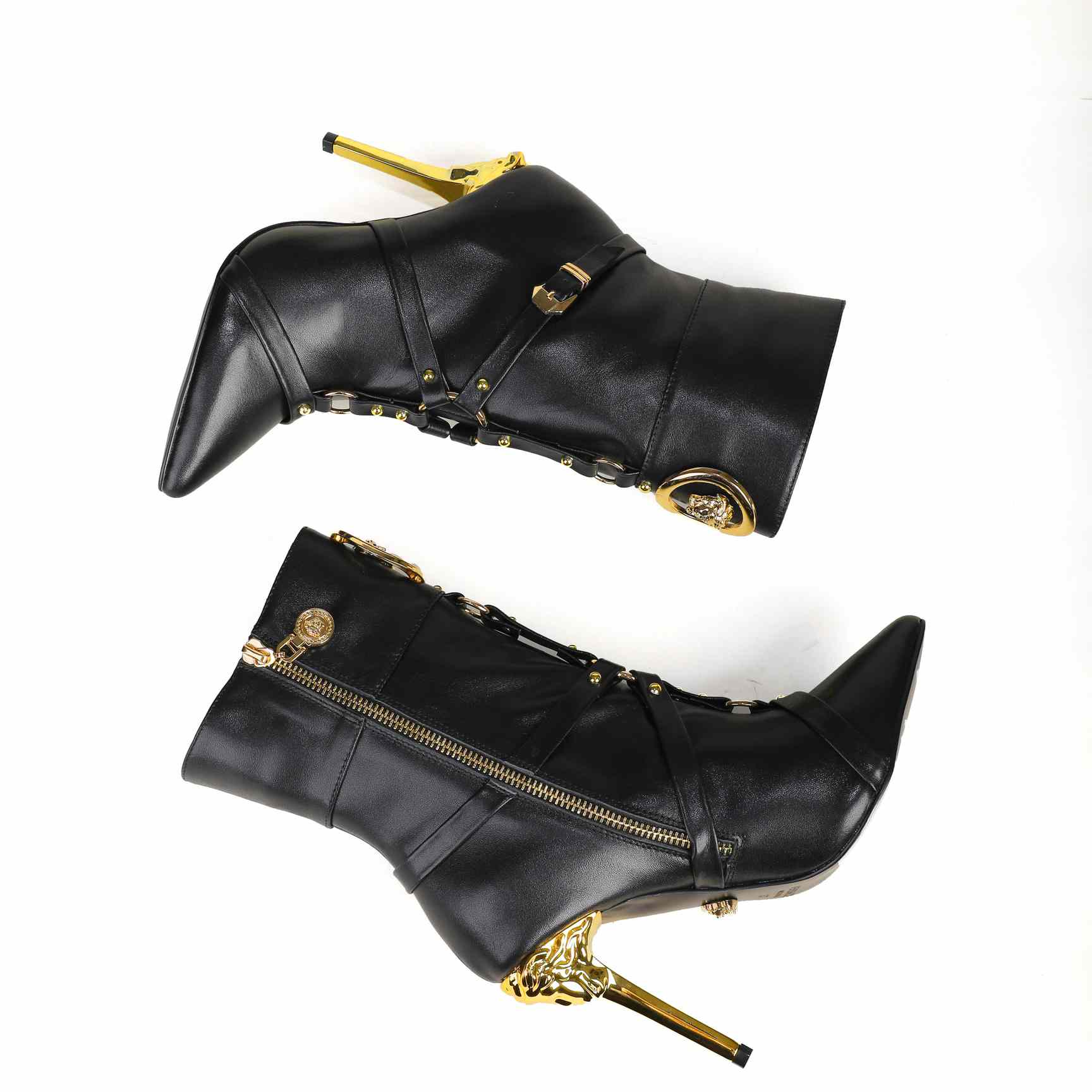 Versace Leather Ankle Boots - 