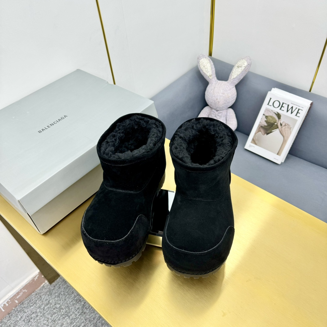 Balenciaga Alaska Fur Bootie In Black - DesignerGu