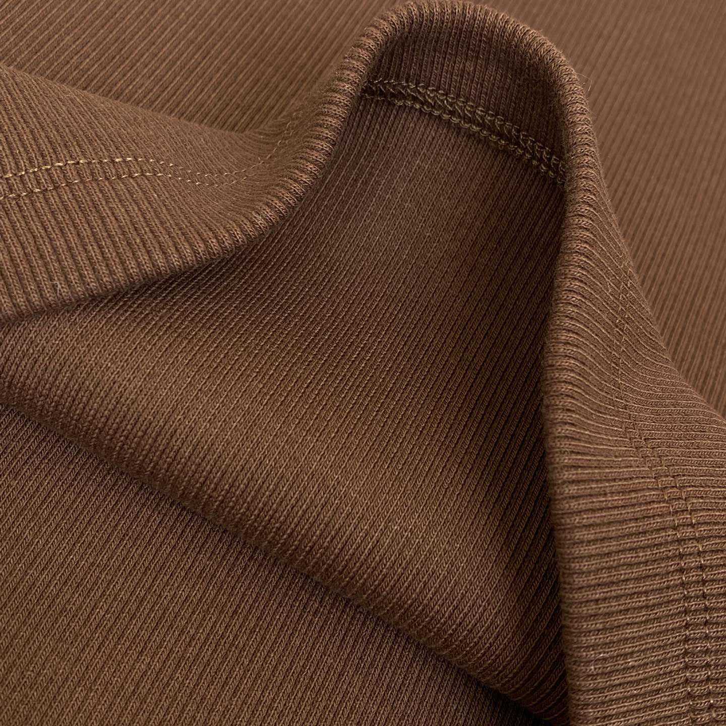 Miu Miu Brown Ribbed Cropped T-Shirt - 