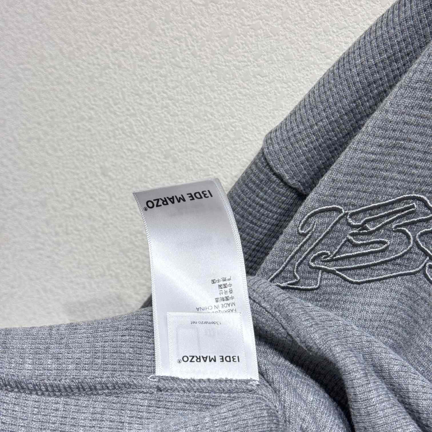 13DE MARZO 2408 Doozoo Waffle Check Hoodie Grey - DesignerGu