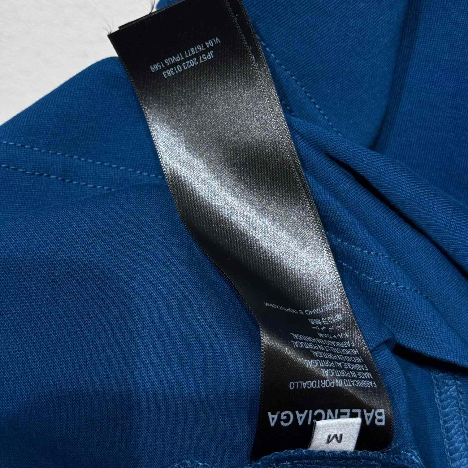 Balenciaga PP Krit Oversized T-Shirt In Dark Blue Dry Jersey - DesignerGu