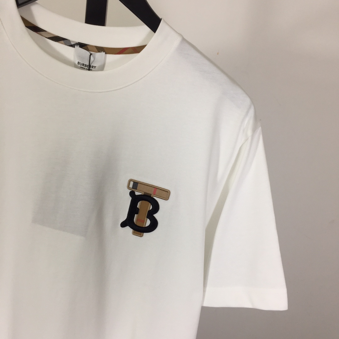 Burberry Embroidered TB Lettering Cotton T-shirt - 