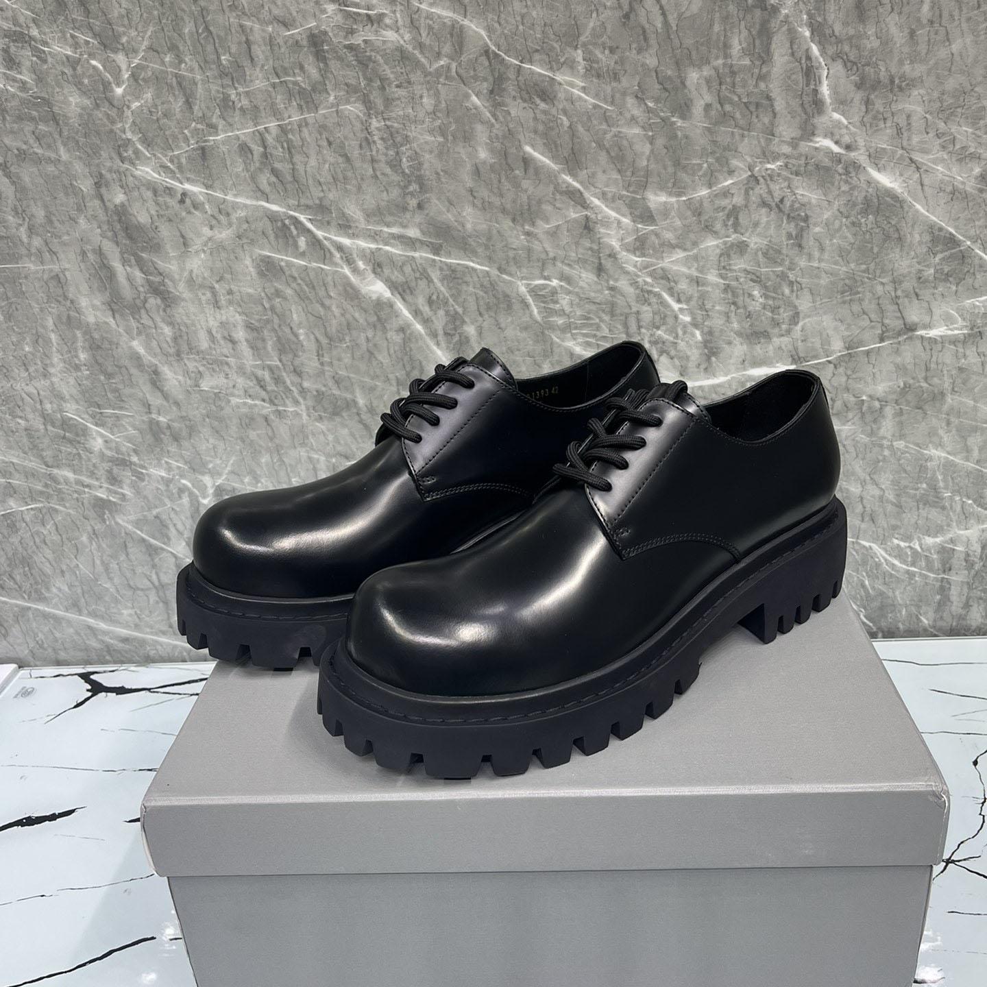 Balenciaga Hummer Derbie In Black Matte Calfskin - DesignerGu