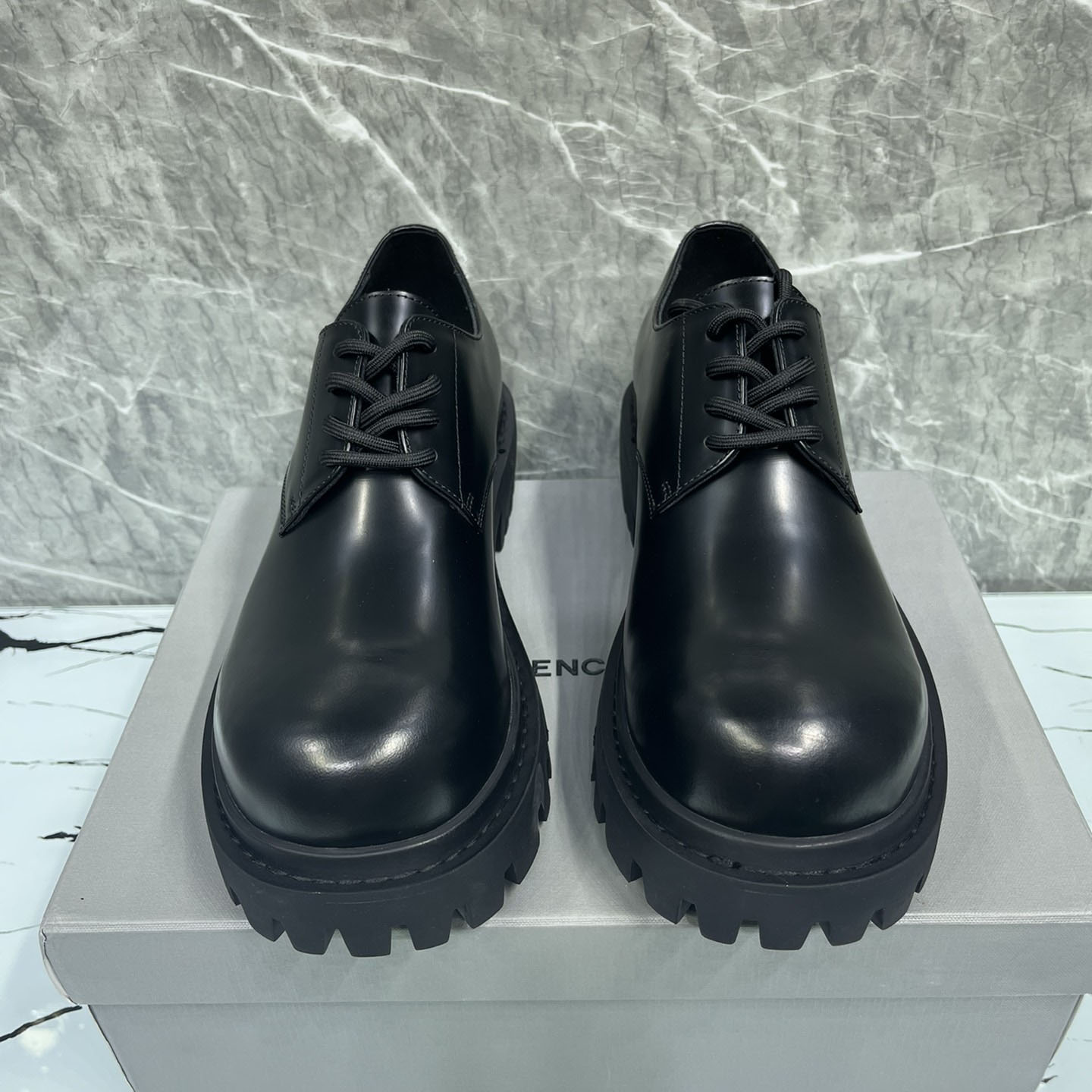 Balenciaga Hummer Derbie In Black Matte Calfskin - DesignerGu