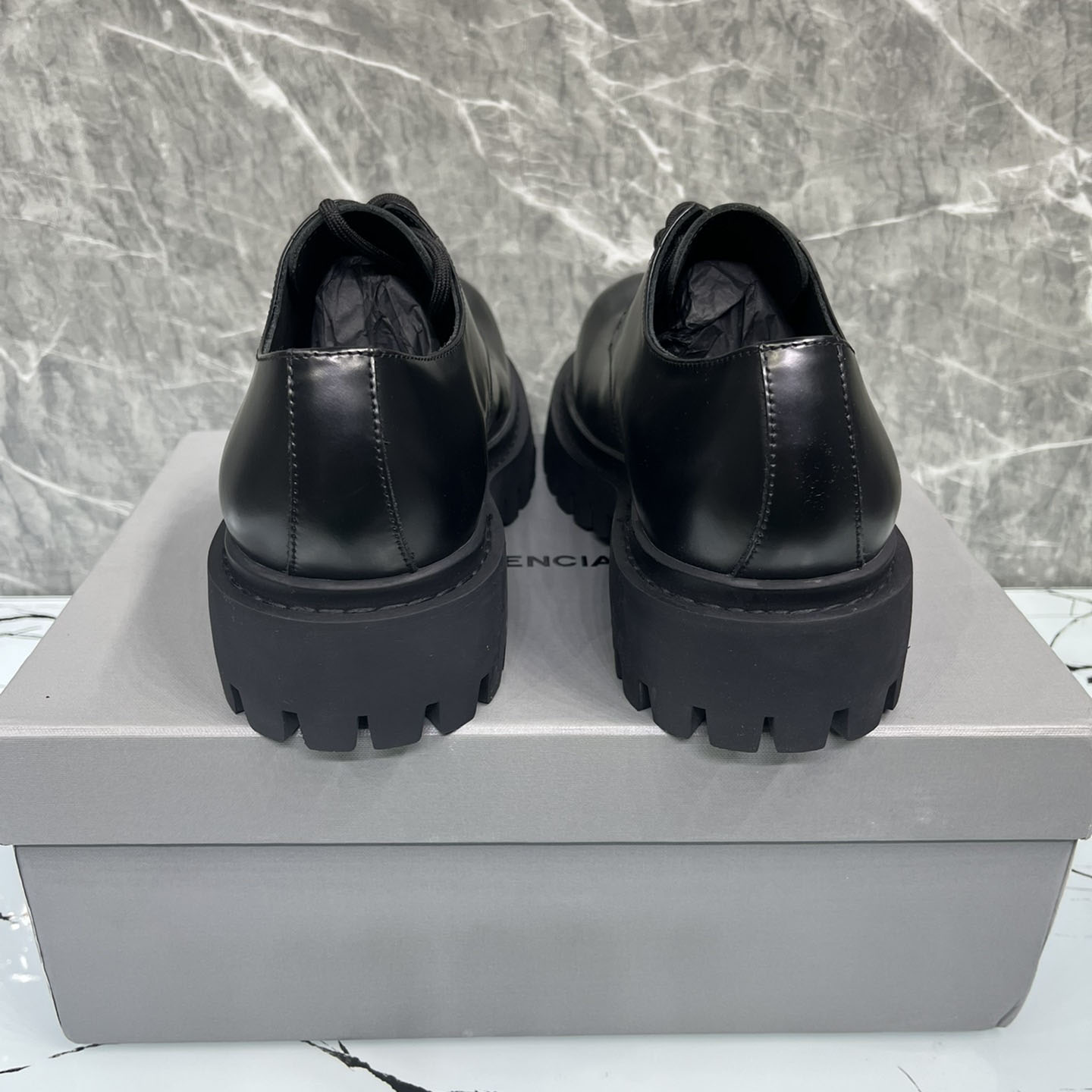Balenciaga Hummer Derbie In Black Matte Calfskin - DesignerGu