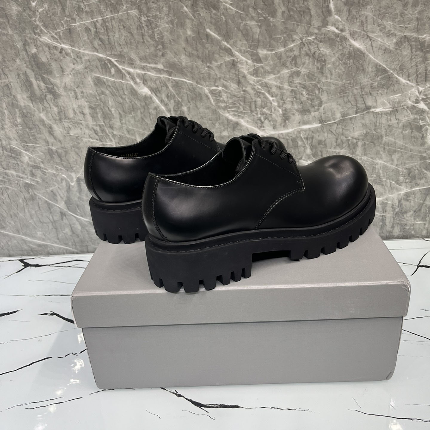 Balenciaga Hummer Derbie In Black Matte Calfskin - DesignerGu