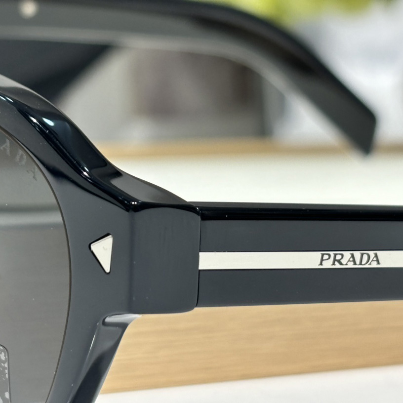 Prada Sunglasses With Iconic Metal Plaque   SPR A16SF - DesignerGu
